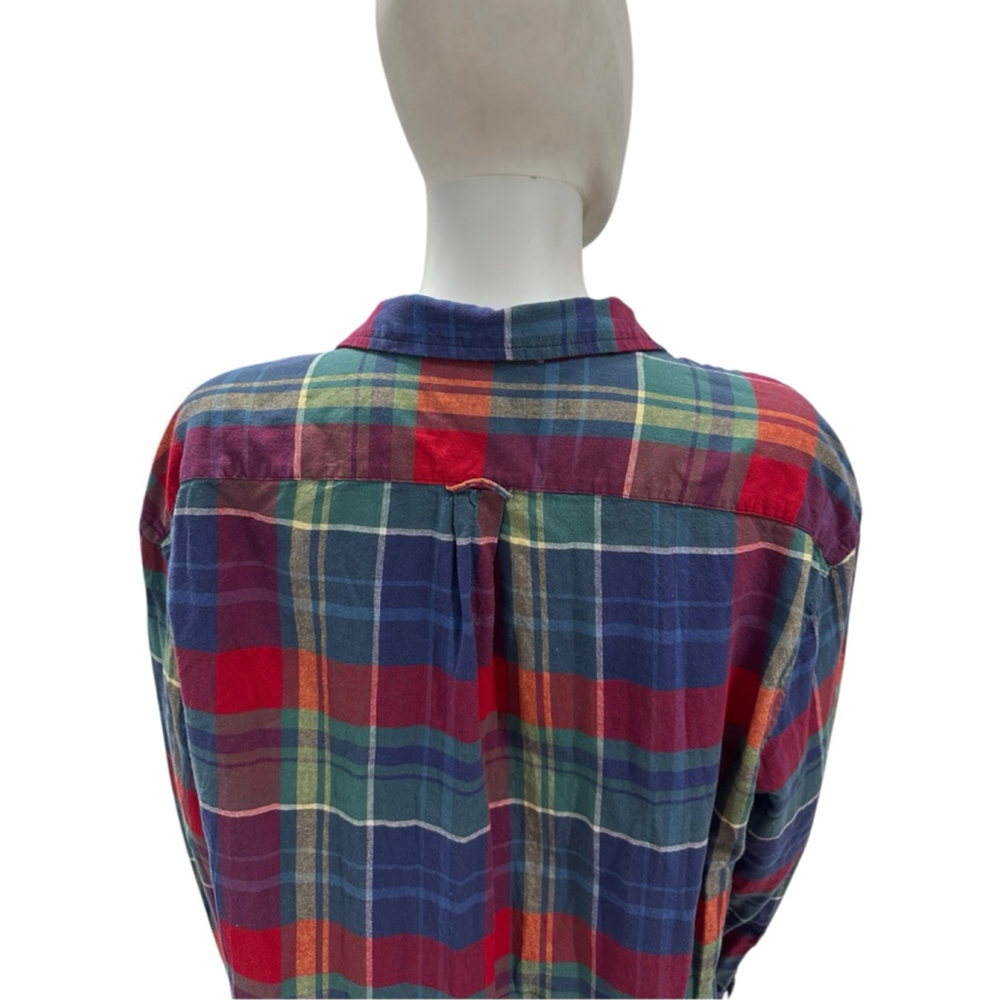 Gap Plaid Button Down Shirt XL Blue Red - Picture 5 of 9